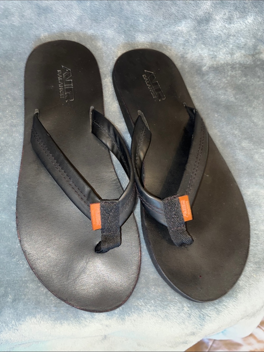 Air Balance Black Flip Flops with Subtle Embossed Logo